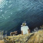 Fisher Dog - Julie Hobbs - oil on stretched canvas