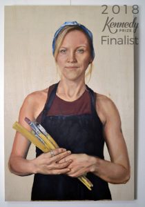 Self portrait, after Nora Heysen - Lauren Sutter - oil painting on panel